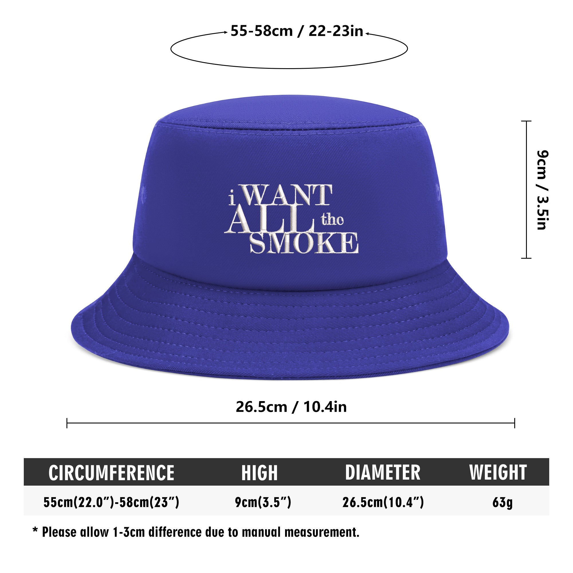 I Want All The Smoke Embroidered Bucket Hats – Atlanta Cigar Week®